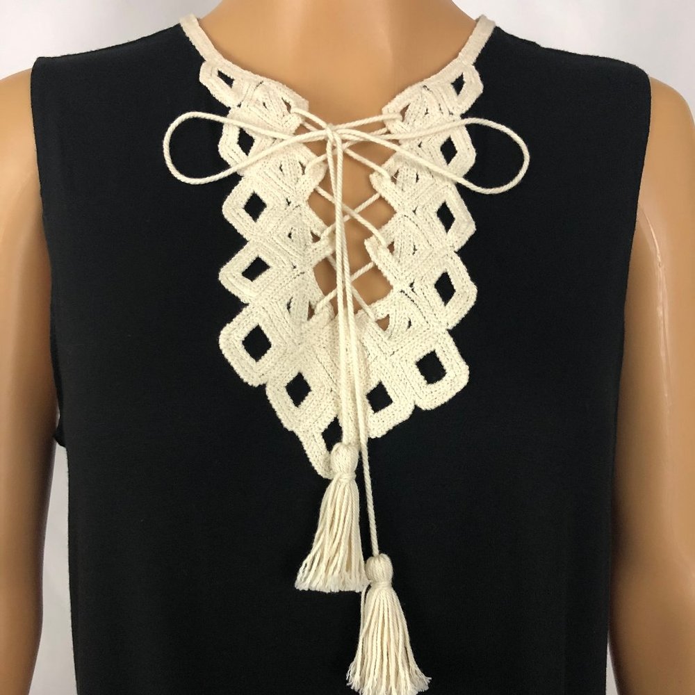 Max Studio Embroidered Neckline Dress